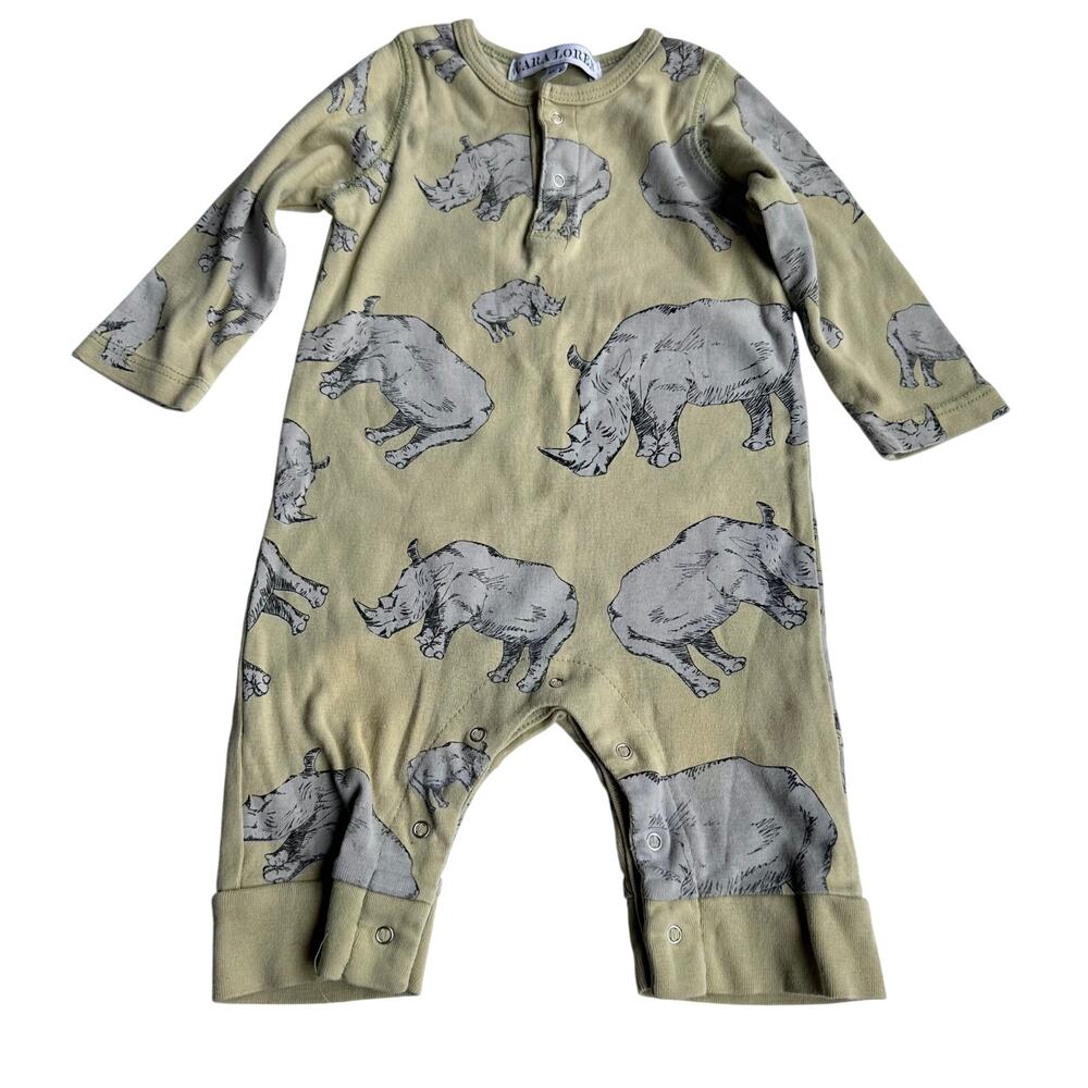 Cara Loren Green Rhino Footless Coverall - 12-18 Months